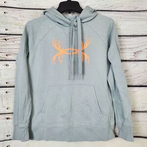 Under Armour Women’s Hoodie Size S Gray Loose Fit Logo Pullover Sweatshirt